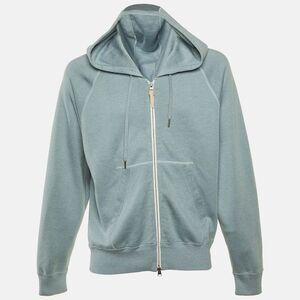 Tom Ford Green Silk & Cotton Zip Up Hoodie 3Xl